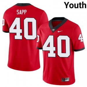 Georgia Bulldogs Theron Sapp #40 Jersey | Collegiate Red Youth Football Uniform 62942506