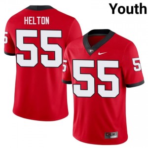 Zykie Helton #55 Red Georgia Bulldogs Youth Football High School Jersey | Premium Stitched Edition 43044064