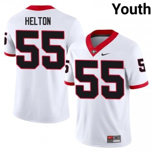 #55 Zykie Helton White UGA Bulldogs Youth Stitched College Jersey | Exclusive Football Apparel 78382478