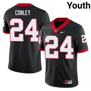 #24 Braylon Conley Black UGA Youth Stitched University Jersey | Exclusive Football Apparel 19044072
