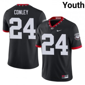 Dawgs Braylon Conley #24 Mascot 100th Anniversary Jersey | Collegiate Black Youth Football Uniform 73074821