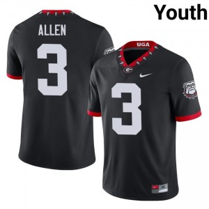 CJ Allen #3 Mascot 100th Anniversary Black Dawgs Youth Football Player Jersey | Premium Stitched Edition 47000535