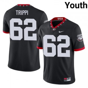 #62 Charley Trippi Black Dawgs Mascot 100th Anniversary Youth Stitched Player Jersey | Exclusive Football Apparel 83682768