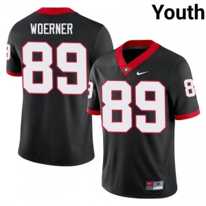 UGA Charlie Woerner #89 Jersey | Collegiate Black Youth Football Uniform 18430028