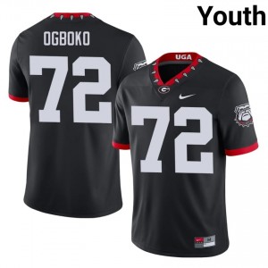 Dawgs Ekene Ogboko #72 Mascot 100th Anniversary Jersey | Collegiate Black Youth Football Uniform 48443558