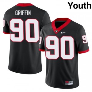 Elijah Griffin #90 Black UGA Youth Football University Jersey | Premium Stitched Edition 66101011