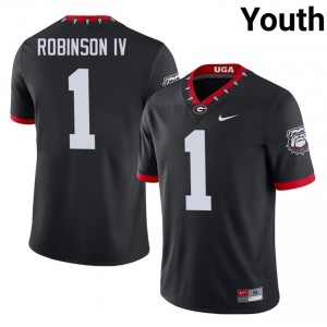 Dawgs Ellis Robinson IV #1 Mascot 100th Anniversary Jersey | Collegiate Black Youth Football Uniform 15134656