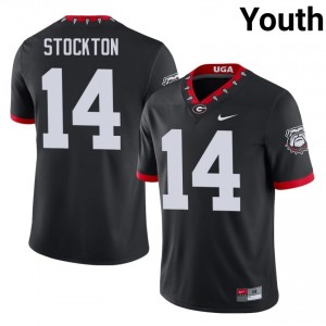 Dawgs Gunner Stockton #14 Mascot 100th Anniversary Jersey | Collegiate Black Youth Football Uniform 49119301