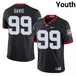 Jordan Davis #99 Mascot 100th Anniversary Black Dawgs Youth Football Player Jersey | Premium Stitched Edition 42654928