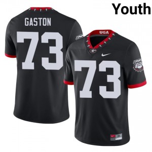 Dawgs Juan Gaston #73 Mascot 100th Anniversary Jersey | Collegiate Black Youth Football Uniform 87513074