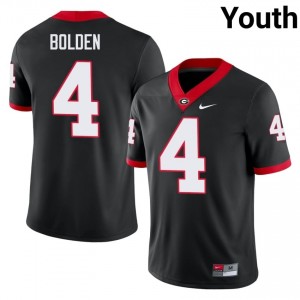 UGA KJ Bolden #4 Jersey | Collegiate Black Youth Football Uniform 99082206