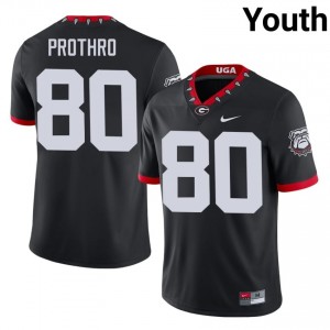 Black Kaiden Prothro #80 Dawgs Youth Football Mascot 100th Anniversary Gameday Jersey | NCAA Official Look 12062953