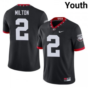 Kendall Milton #2 Mascot 100th Anniversary Black Dawgs Youth Football Player Jersey | Premium Stitched Edition 64116908