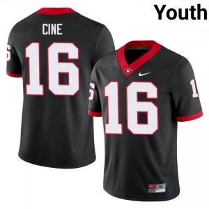 Lewis Cine #16 Black UGA Youth Football University Jersey | Premium Stitched Edition 74417417