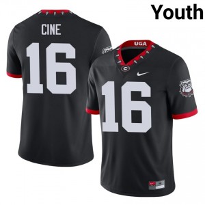 Black Lewis Cine #16 Dawgs Youth Football Mascot 100th Anniversary Gameday Jersey | NCAA Official Look 22891241
