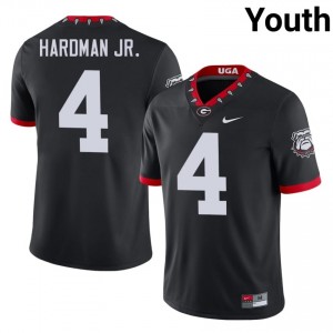 Dawgs Mecole Hardman Jr. #4 Mascot 100th Anniversary Jersey | Collegiate Black Youth Football Uniform 68168838