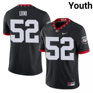 Dawgs Michael Uini #52 Mascot 100th Anniversary Jersey | Collegiate Black Youth Football Uniform 49608647