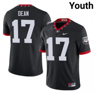 Dawgs Nakobe Dean #17 Mascot 100th Anniversary Jersey | Collegiate Black Youth Football Uniform 15726494