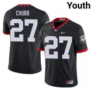 Dawgs Nick Chubb #27 Mascot 100th Anniversary Jersey | Collegiate Black Youth Football Uniform 71192593