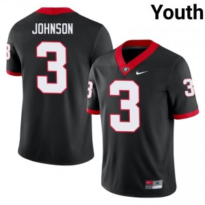 Black Quintavius Johnson #3 UGA Youth Football Gameday Jersey | NCAA Official Look 42756141