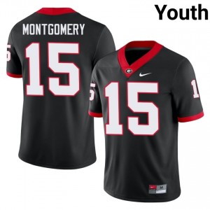 UGA Ryan Montgomery #15 Jersey | Collegiate Black Youth Football Uniform 76775592