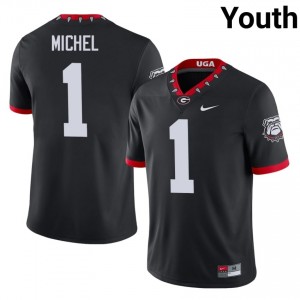 Sony Michel #1 Mascot 100th Anniversary Black Dawgs Youth Football Player Jersey | Premium Stitched Edition 15614944