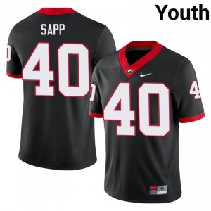 #40 Theron Sapp Black UGA Youth Stitched University Jersey | Exclusive Football Apparel 93108653