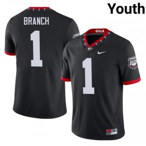 Zachariah Branch #1 Mascot 100th Anniversary Black Dawgs Youth Football Player Jersey | Premium Stitched Edition 96236432